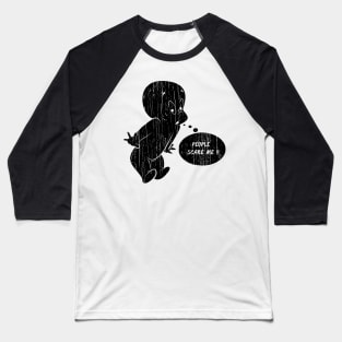 People Scare Me // Black Baseball T-Shirt